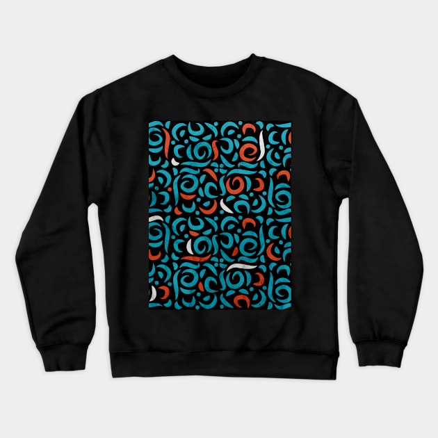 Arabic Organic Pattern Black Crewneck Sweatshirt by Tobe_Fonseca